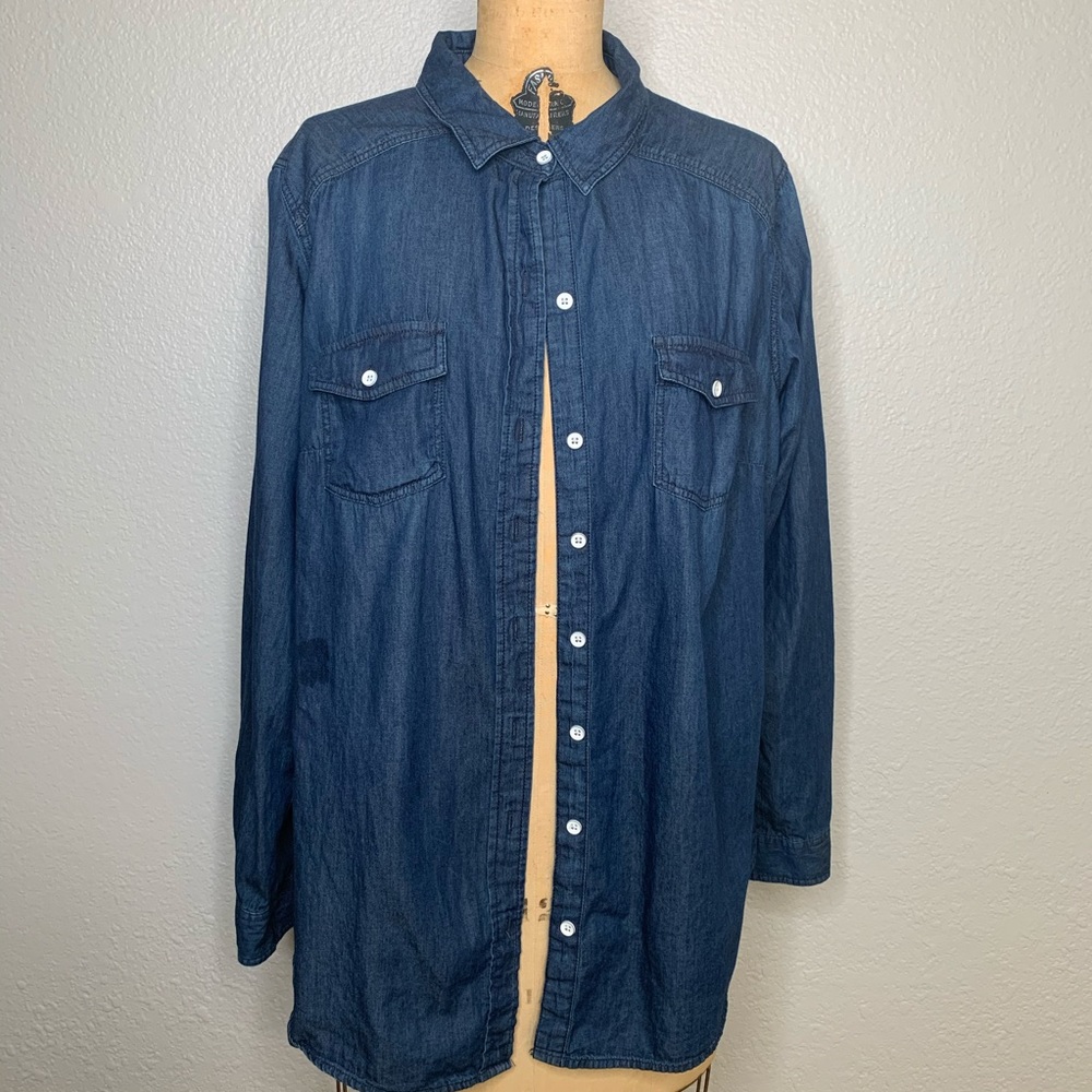 Torrid long sleeve denim shirt.